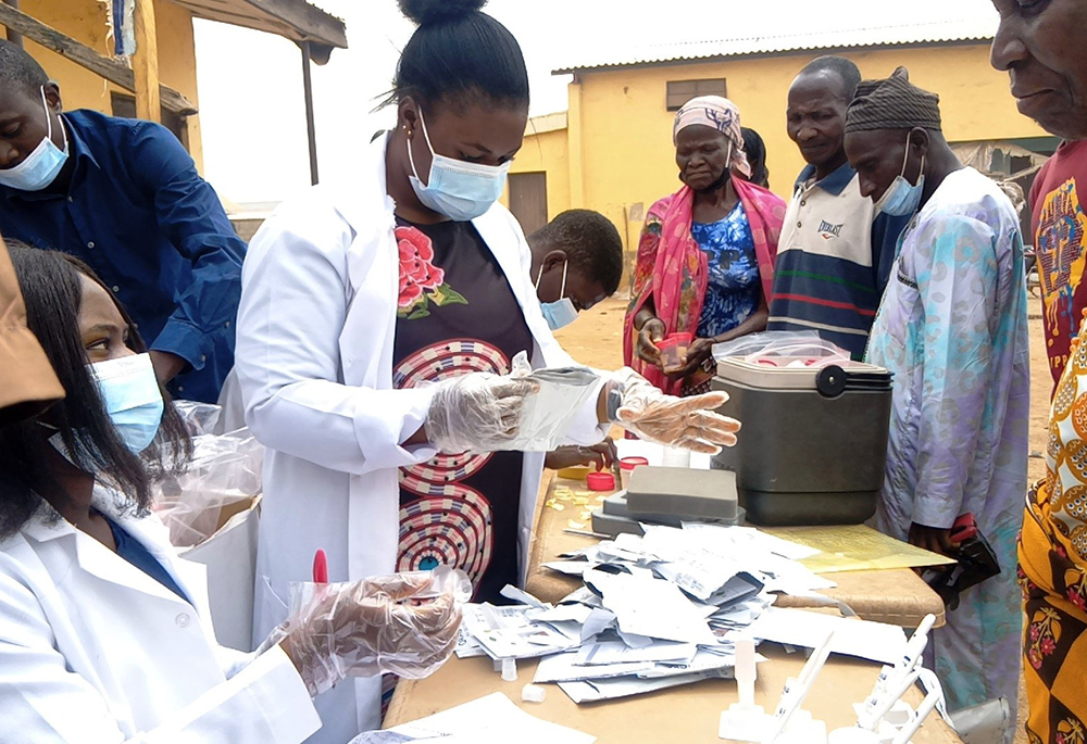 In Kaduna state, Nigeria, Hope for the Village Child Foundation, a local nonprofit, organizes routine health outreach programs in rural communities. The foundation is run by Sr. Rita Schwarzenberger, who works to promote peace in the region. (Provided photo)