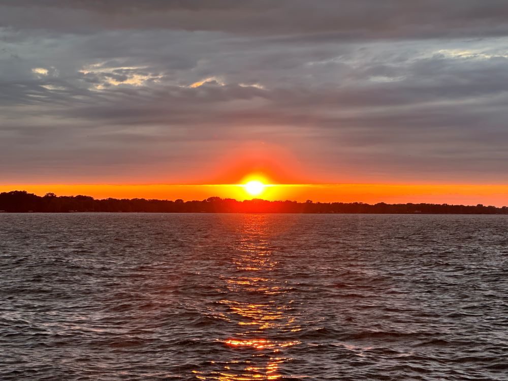 sunset over a lake