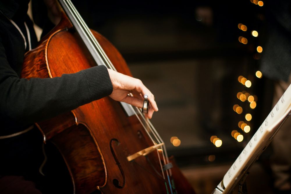 a person playing the cello.