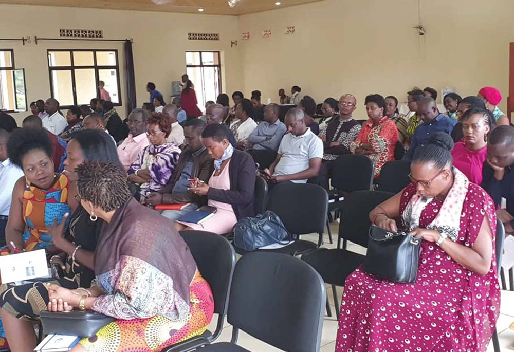 Participants are pictured during one of the regular retreats for families in Kigali, Rwanda. (Courtesy of Sr. Immaculee Uwamariya)