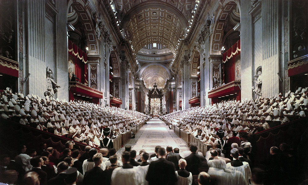 The opening session of the Second Vatican Council in St. Peter's Basilica at the Vatican Oct. 11, 1962 (CNS/Catholic Press Photo/Giancarlo Giuliani)