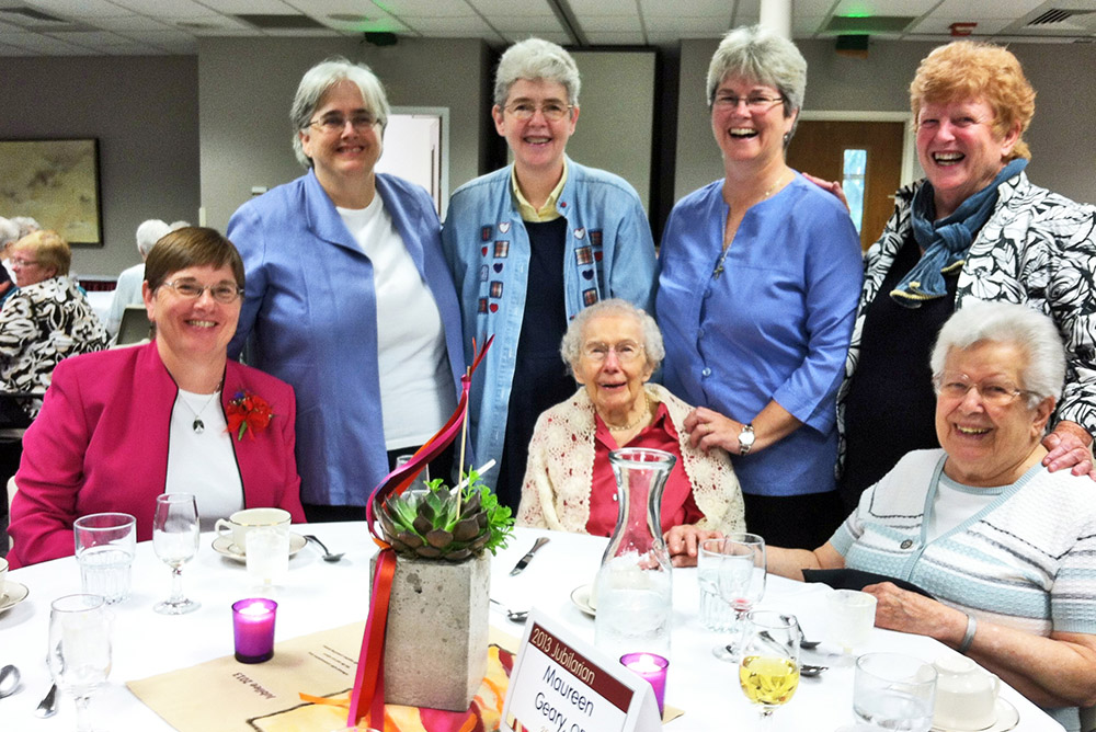 Sr. Maureen Geary, left, celebrates her 25th jubilee as a Grand Rapids Dominican in 2013. (Courtesy of Maureen Geary)