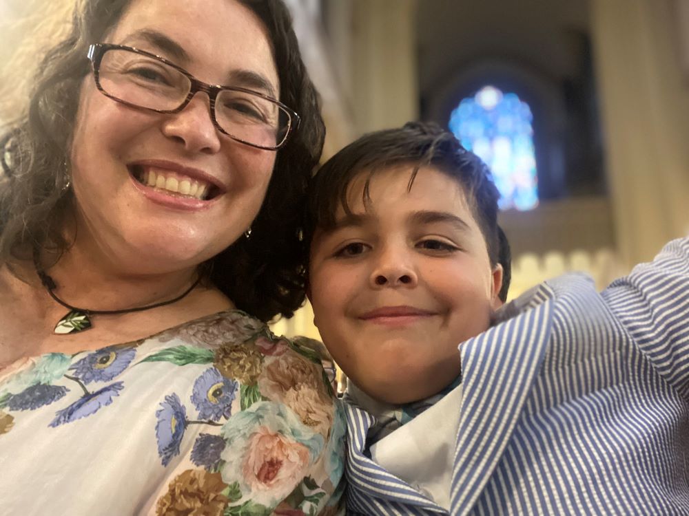 Dominican Sr. Ana Gonzalez with one of her nephews