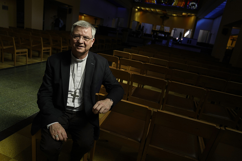 Bishop of Antwerp, Johan Bonny, poses for a portrait at a church in Lier, Belgium, on May 24. Bonny, a prominent Belgian bishop, criticized the Vatican on Sept. 27 for failing to defrock a former bishop who admitted sexually abusing children, saying it had led to massive frustration with the highest Roman Catholic authorities. (AP/Virginia Mayo)