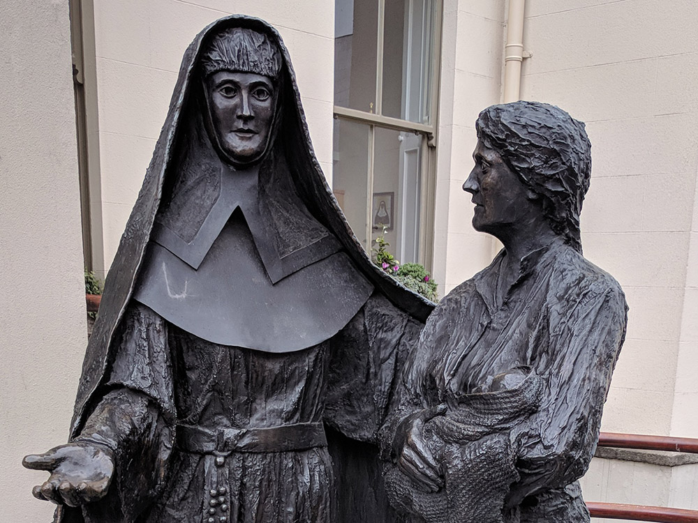A statue of Catherine McAuley, founder of the Sisters of Mercy, is seen in Baggot Street, Dublin. (Wikimedia Commons/Spleodrach)