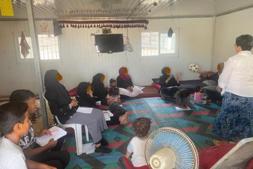 Inside a simple home in a Bedouin camp