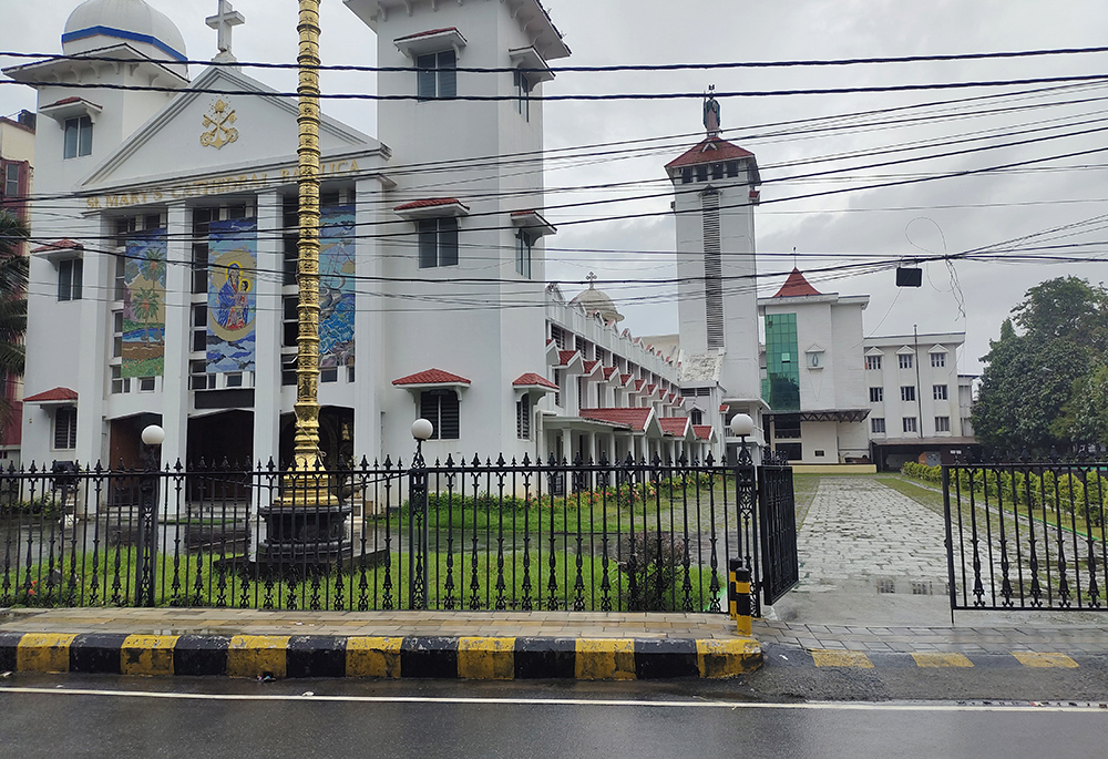 A deserted St. Mary's Basilica Cathedral is pictured on Sept. 10, a Sunday. The main church of the Archdiocese of Ernakulam-Angamaly has remained closed for more than nine months because of a dispute over liturgy. (Thomas Scaria)