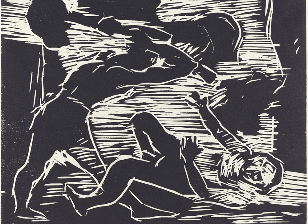 "Cain and Abel" (1919) by Lovis Corinth (Artvee)