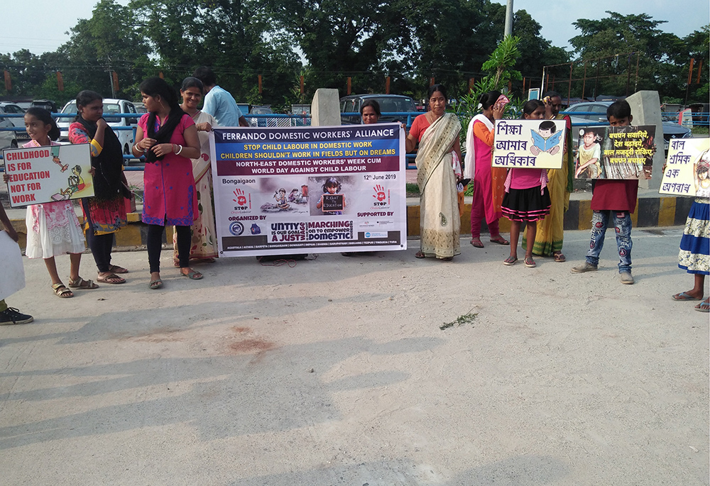 Missionary Sisters of Mary Help of Christians organizing a public campaign against child labor in Guwahati, Assam, northeastern India (Courtesy of Sr. Rose Paite)