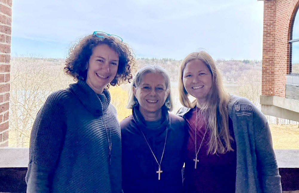 Notre Dame Sr. Maco Cassetta (center), with Sisters in formation, Christa Gesztesi and Libby Osgood (Courtesy of Maco Cassetta)