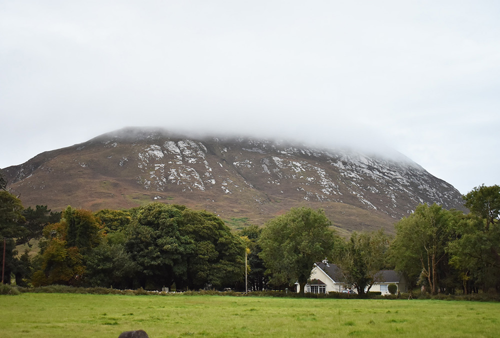 A peaceful Irish scene in the Irish countryside, outside the farmhouse which is the temporary monastery of the Benedictine Sisters at Kylemore Abbey (Julie A. Ferraro)