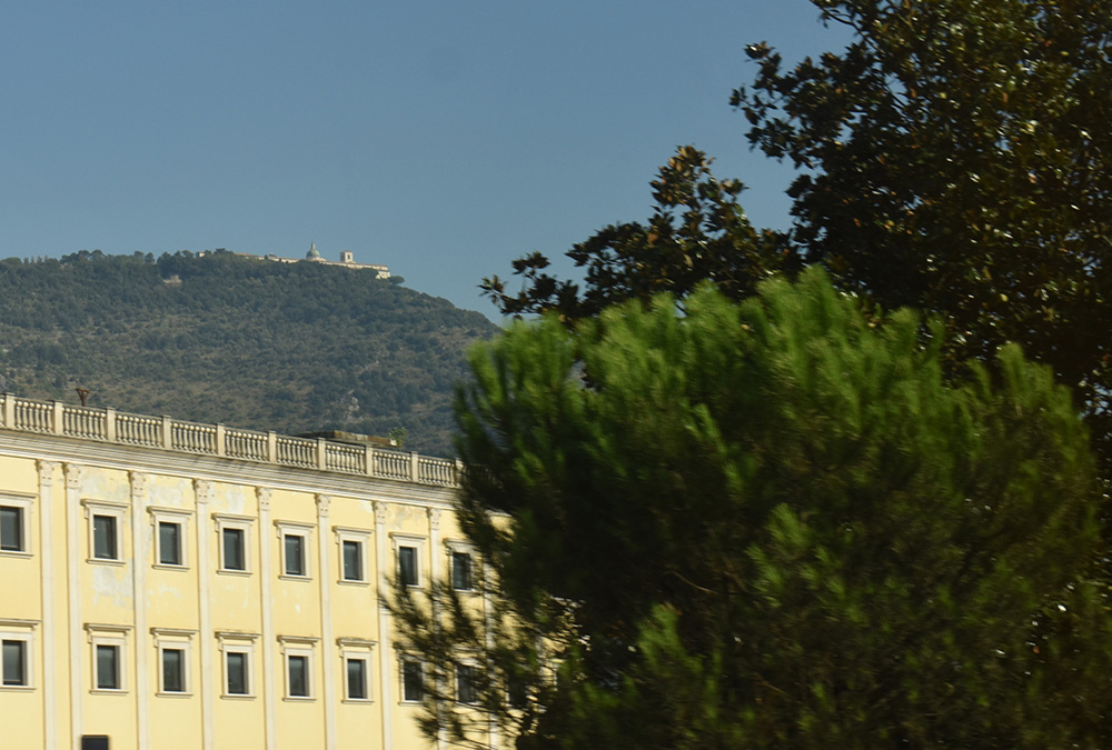 Pulling off the highway, the delegates to the Fifth World Congress of Benedictine Oblates could see Monte Cassino high on the mountain. (Julie A. Ferraro)