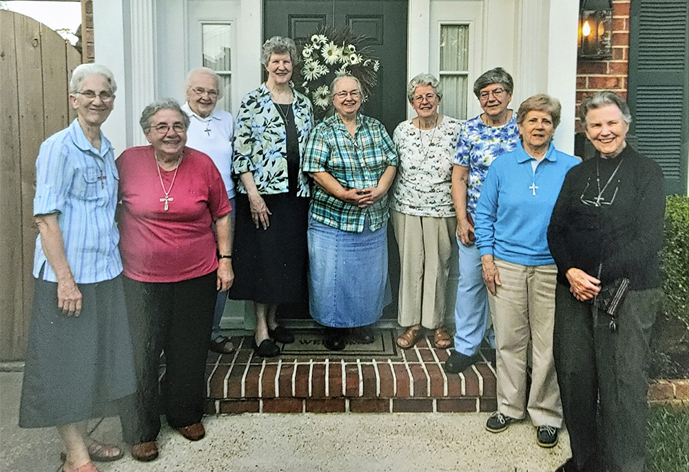 Sr. Carolyn Brockland (fourth from left) and the Ursuline community in New Orleans in 2017 (Courtesy of The National Votive Shrine of Our Lady of Prompt Succor)