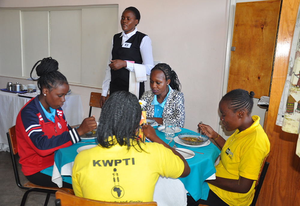 Catering Students are pictured in class at the Kariobangi Women Promotion Training Institute, run by the Comboni Missionary Sisters. The institute helps young women in Nairobi's low-income areas. After the training, the students find employment or start their own businesses. (​​Lourine Oluoch)
