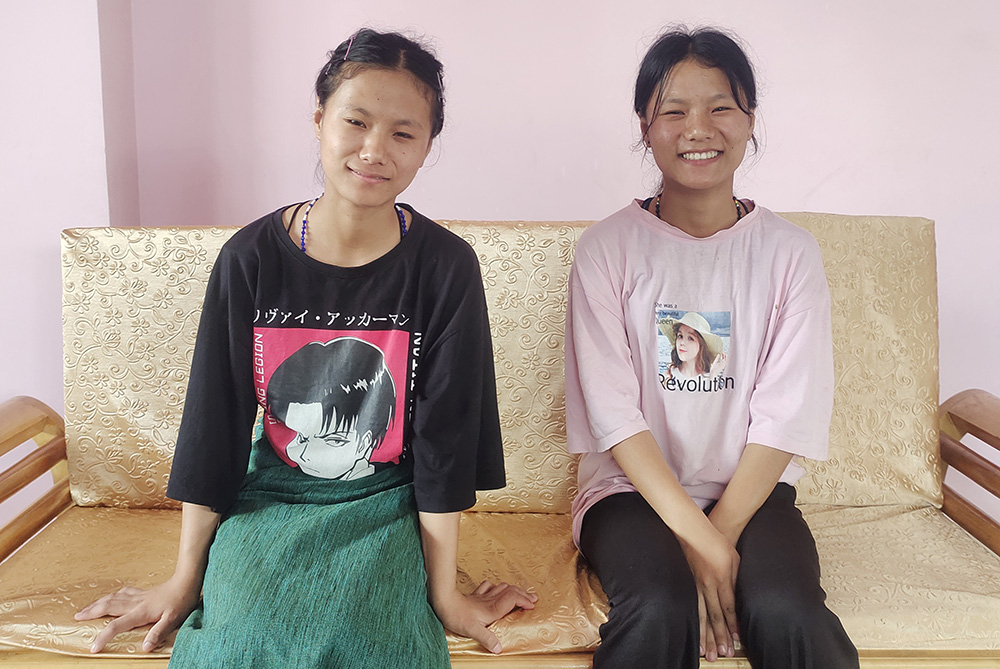 Melody and Gracy Mariamme, identical twins residing in Snehabhavan at Imphal, said they would not have "anything to hope for" had they not arrived at Snehabhavan. The 17-year-old 10th graders joined Snehabhavan after their parents died when they were in the second grade. "We lost our parents while we were too small. We want to become doctors or nurses to treat such people," said Gracy, who studies in a local school with her sister. (Thomas Scaria)