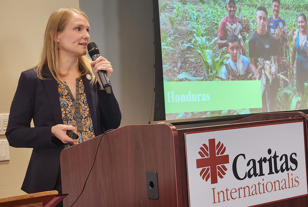 Julie Ideh, a global technical advisor of agriculture and livelihoods at Catholic Relief Services, was the keynote speaker at a Nov. 17 event at the Church Center for the United Nations focused on global poverty. (GSR photo/Chris Herlinger)