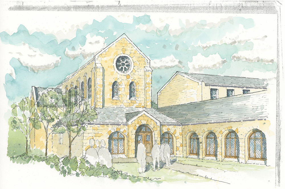 An artist's rendering of the exterior of the new monastery for the Cistercian Nuns of Valley of Our Lady Monastery (Courtesy of the Cistercian Sisters)