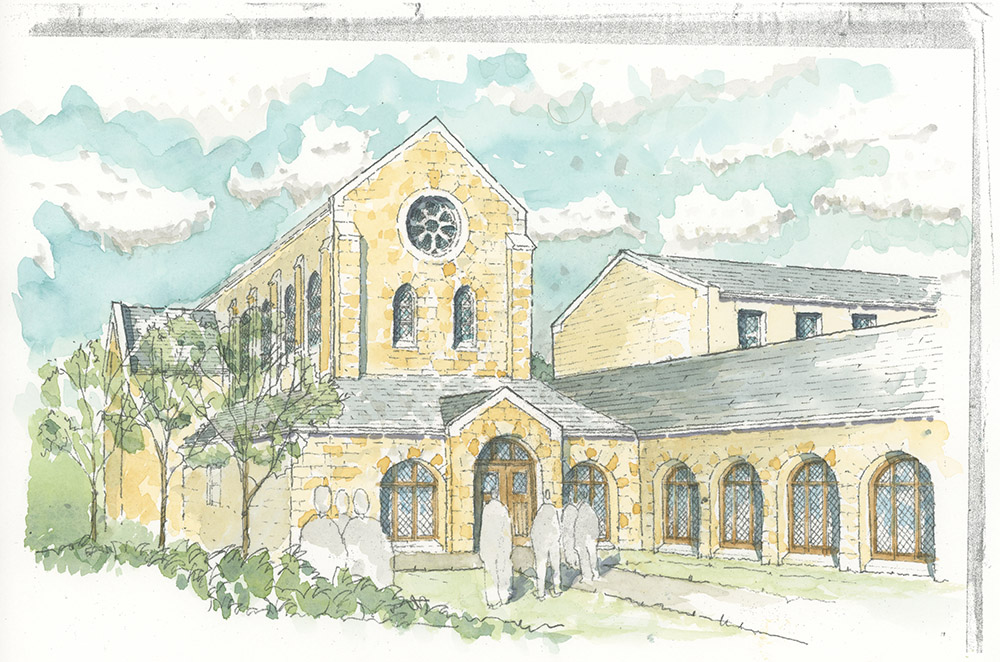 An artist's rendering of the exterior of the new monastery for the Cistercian Nuns of Valley of Our Lady Monastery (Courtesy of the Cistercian Sisters)