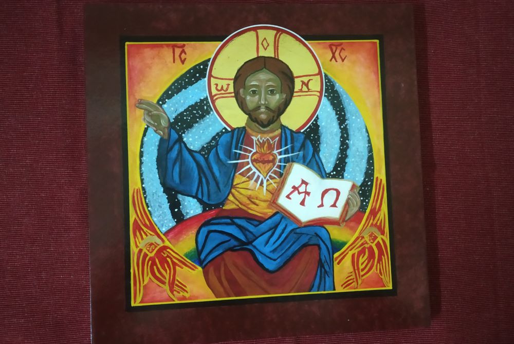 Sr. Mudita Menona Sodder created the icon "The Cosmic Christ" in 2020. The piece, which took eight days to complete, represents the belief that all are icons of God, crafted in His image.