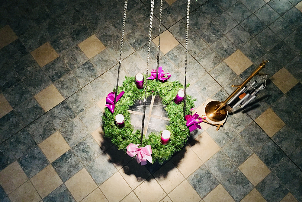 Advent wreath at Magnificat Chapel, Villa Maria Community Center, Sisters of the Humility of Mary (Photo by Eilis McCulloh) 