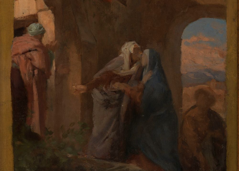 Detail from "La Visitation" (1875) by Jules-Louis Machard (Artvee)