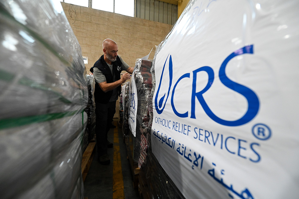 Catholic Relief Services staffer Donal Reilly is seen in Cairo during the week of Nov. 12, 2023, as CRS coordinated the procurement and shipment of emergency supplies for Gazan families. (Catholic Relief Services/Sayed Hassan)