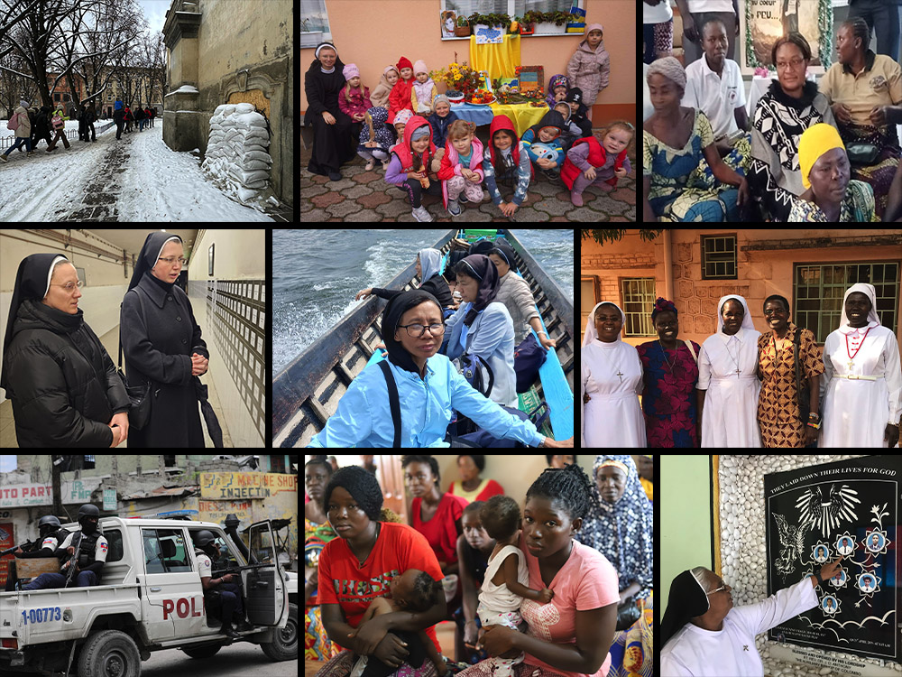 Collage of photos from GSR's "Hope Amid Turmoil" series