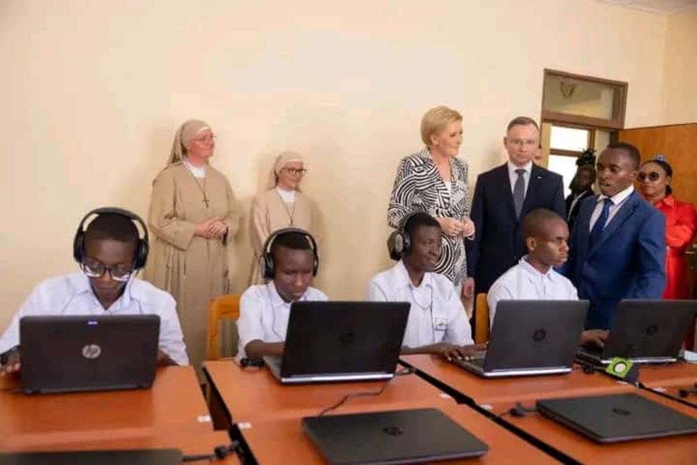  Polish president, Andrzej Duda and his wife, Agata Kornhauser-Duda, visited the Educational Institute for the Blind Children in Kibeho during a recent visit to Rwanda.
