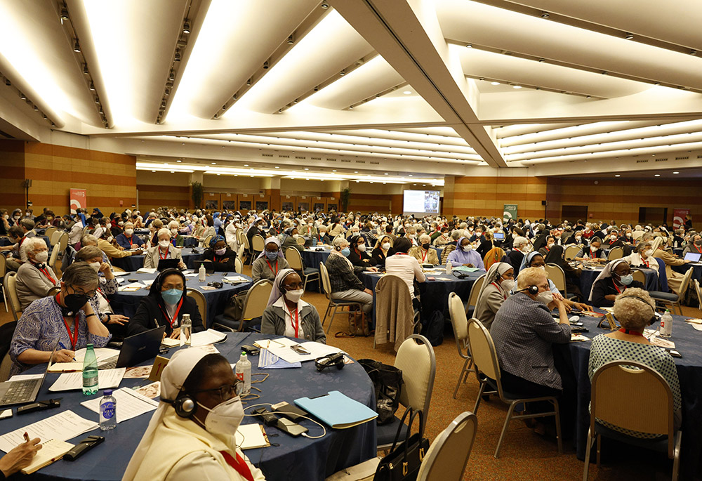 Superiors of women's religious orders meet for the plenary assembly of the International Union of Superior Generals in Rome May 3, 2022. More than 500 superiors were in attendance, with more than 100 participating online. (CNS/Paul Haring)