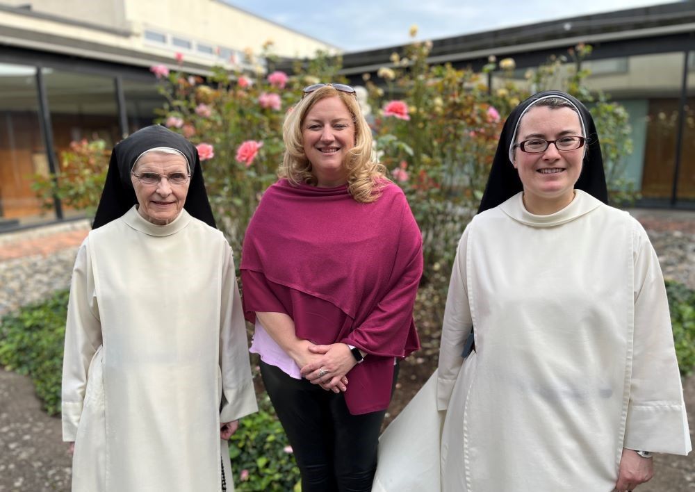 Dearbhail McDonald, center, poses with Sr. Breda Carroll and Sr. Teresa Dunphy of St. Catherine of Siena Monastery in Drogheda, Ireland. McDonald worked on "The Last Nuns in Ireland," a documentary that aired in Januuary.