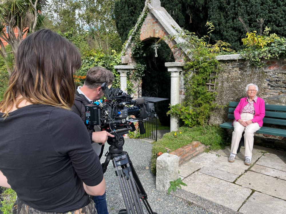 Sr. Marian O’Sullivan is seen with the film crew of "The Last Nuns of Ireland."