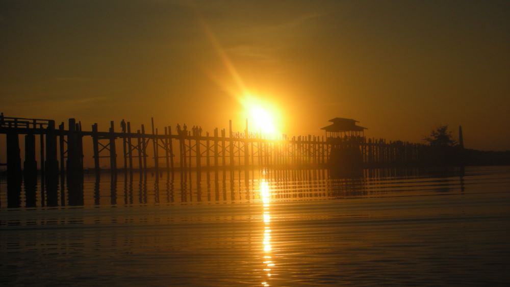 The U Bein Bridge in Mandalay, Myanmar