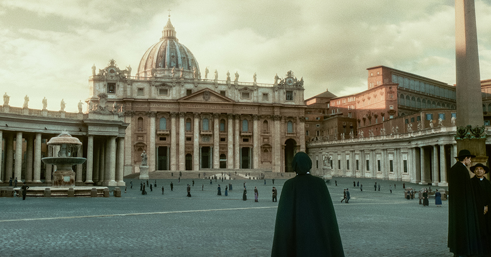 A scene in the film "Cabrini" in which Mother Cabrini returns to Rome to meet with Pope Leo XIII. (Courtesy of Angel Studios)