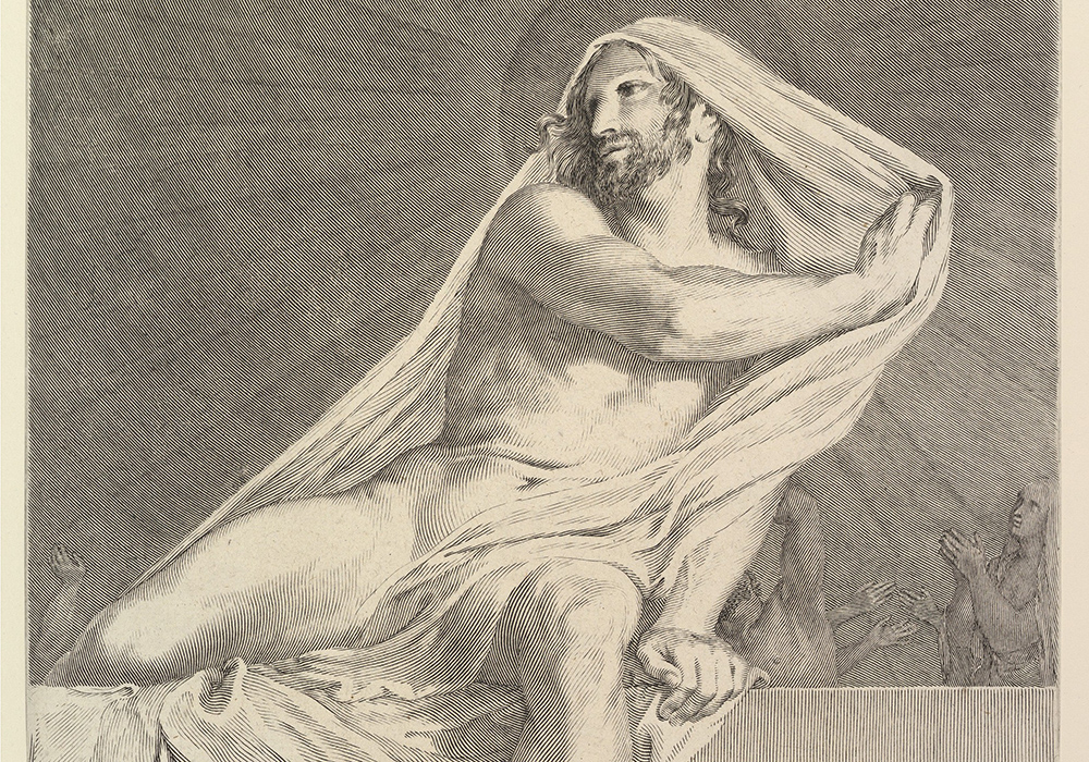 "The Resurrection," a 1683 engraving by Claude Mellan (Metropolitan Museum of Art)