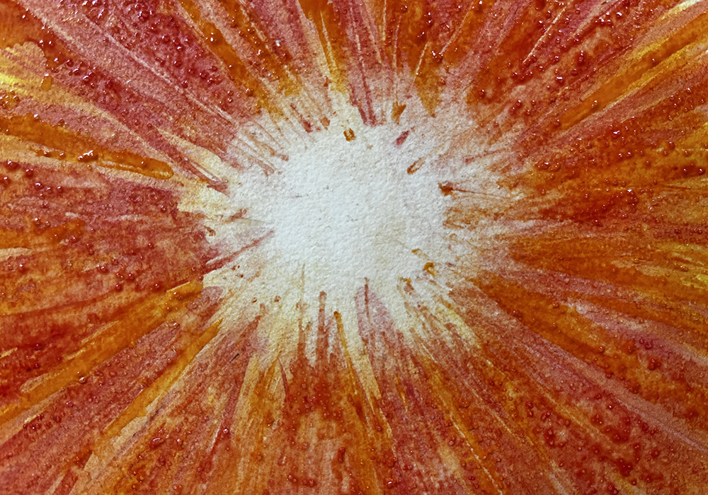 "Easter Morning Sun," by Sr. Paulette Kirschensteiner, displays a vibrant painting of a sun with warm colored brush strokes. (Courtesy of Paulette Kirschensteiner)