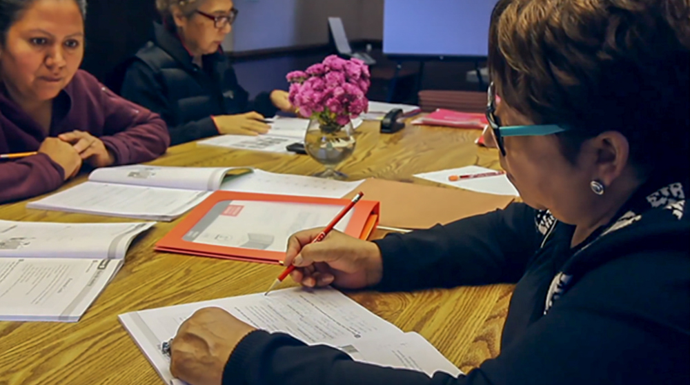 Women take an English as a second language class at Give Me a Chance, a nonprofit operated by the Daughters of Charity of St. Vincent de Paul in Ogden, Utah. (Courtesy of Give Me a Chance/Marissa Konkol)