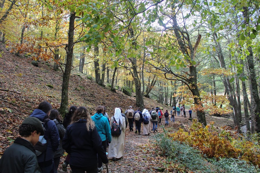 Augustinian Sisters of the Monastery of the Conversion in Spain, accompanying young people on the Camino de Santiago (Courtesy of Augustinian Sisters of the Monastery of the Conversion)