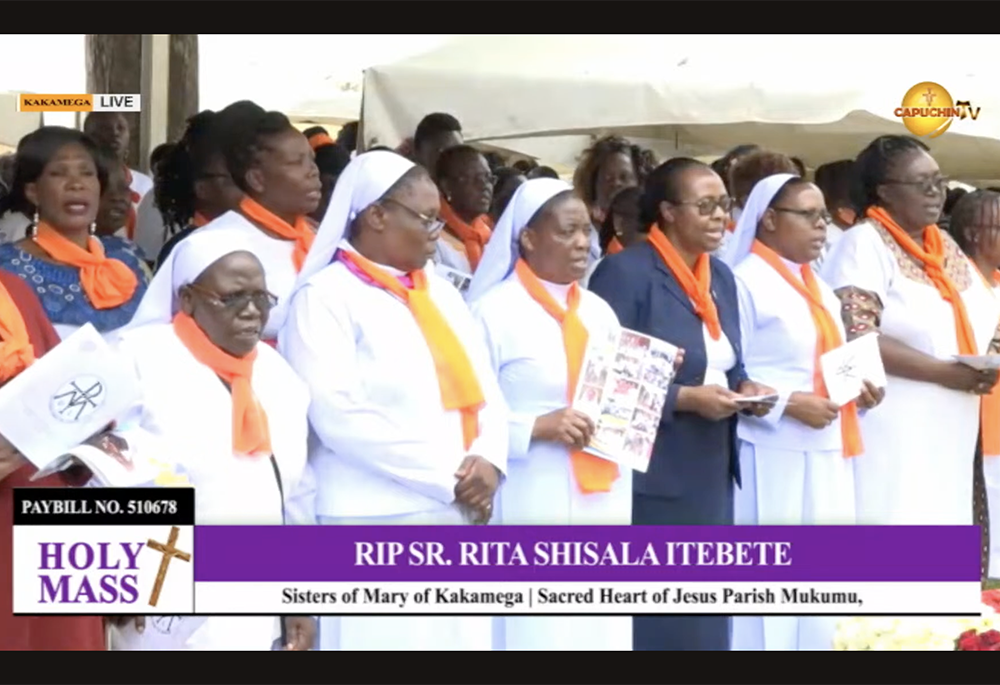 Screenshot of the funeral Mass for Sr. Rita Shisala Itebete of the Sisters of Mary of Kakamega (GSR screenshot)