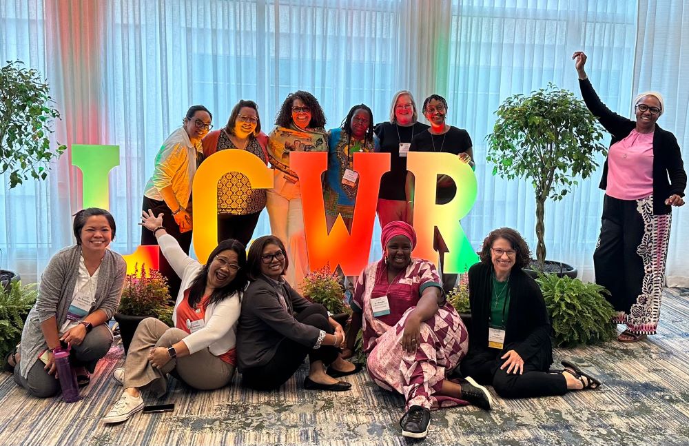 A group of Giving Voice members gathers at the Leadership Conference of Women Religious assembly A group of Giving Voice members gathers at the Leadership Conference of Women Religious assembly on Aug. 14, in Orlando, Florida.