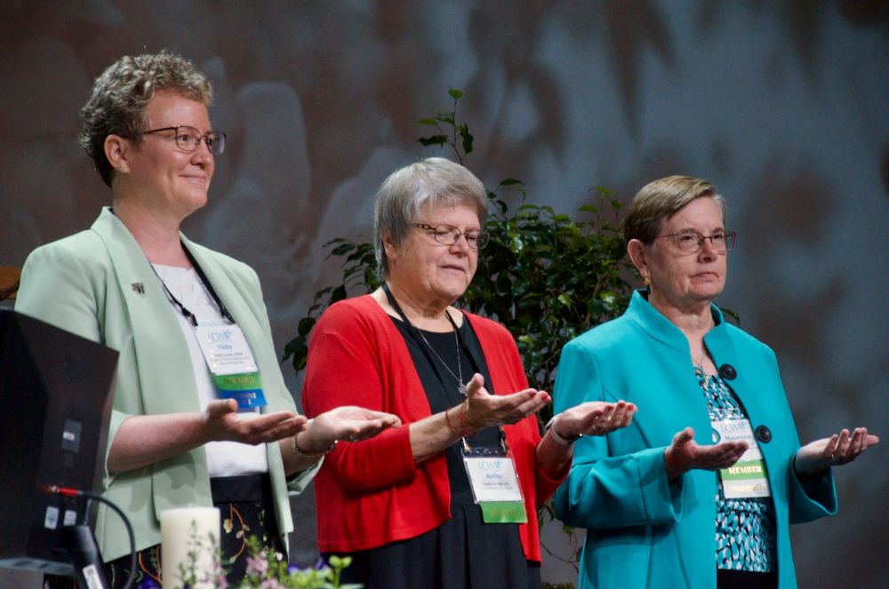 Three women, with Vicky Larson at left Three women, with Vicky Larson at left