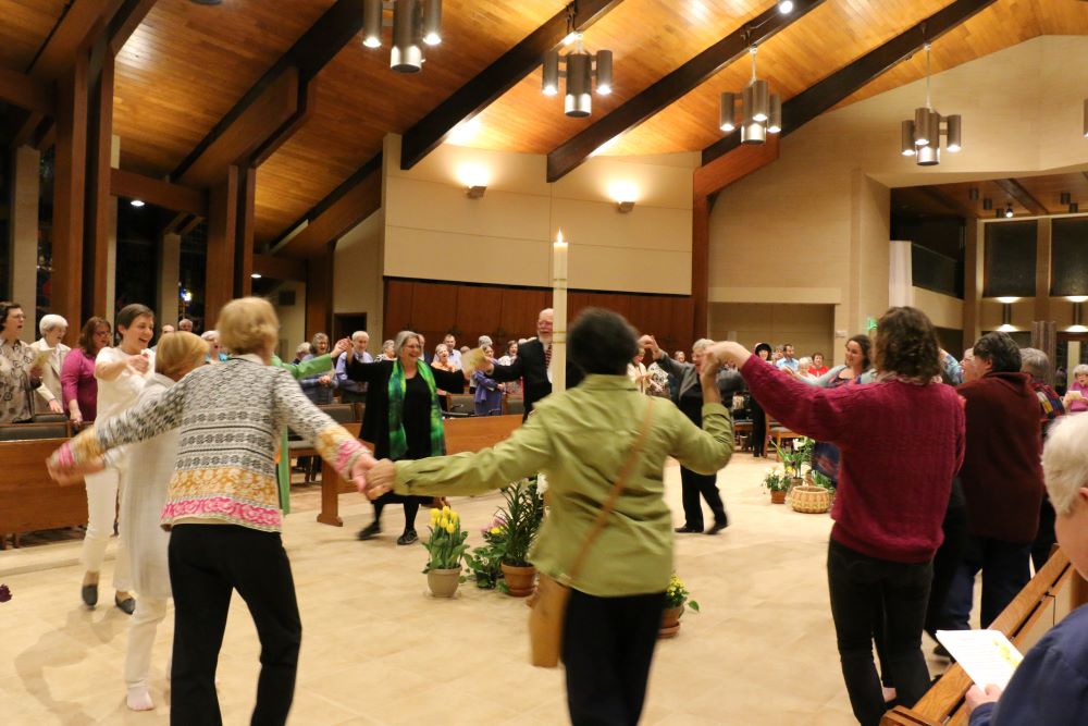 Sisters and guests dance to celebrate Easter at the Benedictine Sisters of Erie monastery in Erie, Pa. Sisters and guests dance to celebrate Easter at the Benedictine Sisters of Erie monastery in Erie, Pa.