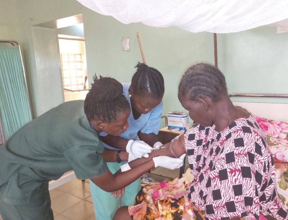 A nurse trainee attends to a patient in a clinic in Wau, South Sudan. A nurse trainee attends to a patient in a clinic in Wau, South Sudan.