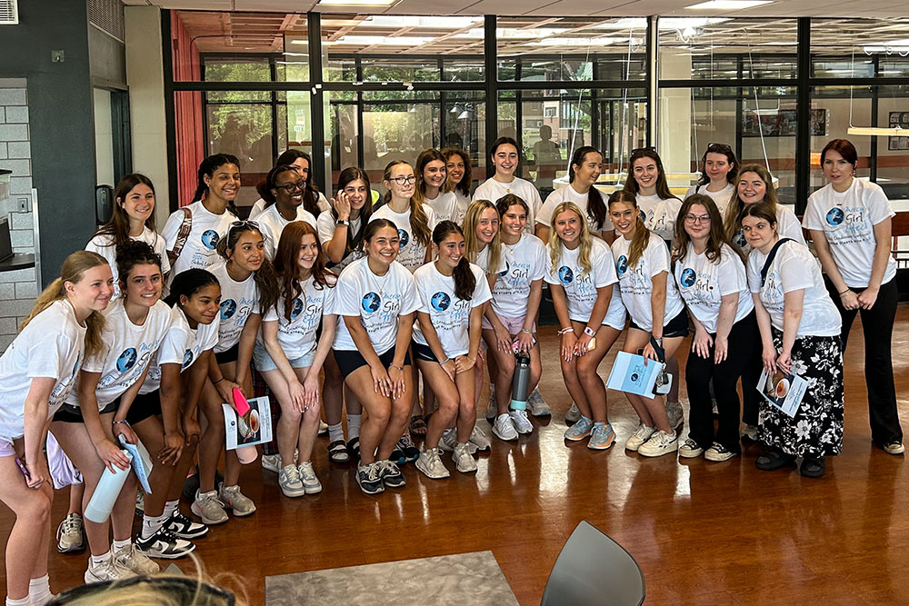 Student leaders from Ireland and the United States gather at Gwynedd Mercy University for an annual four-day Mercy Girl Effect conference held each year in Philadelphia. (Courtesy of Deirdre Mullan)