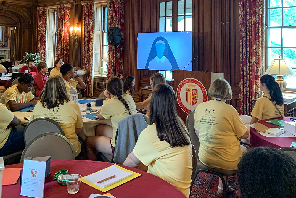 Student leaders from Ireland and the United States gather at Gwynedd Mercy University for an annual four-day Mercy Girl Effect conference held each year in Philadelphia. (Courtesy of Deirdre Mullan)