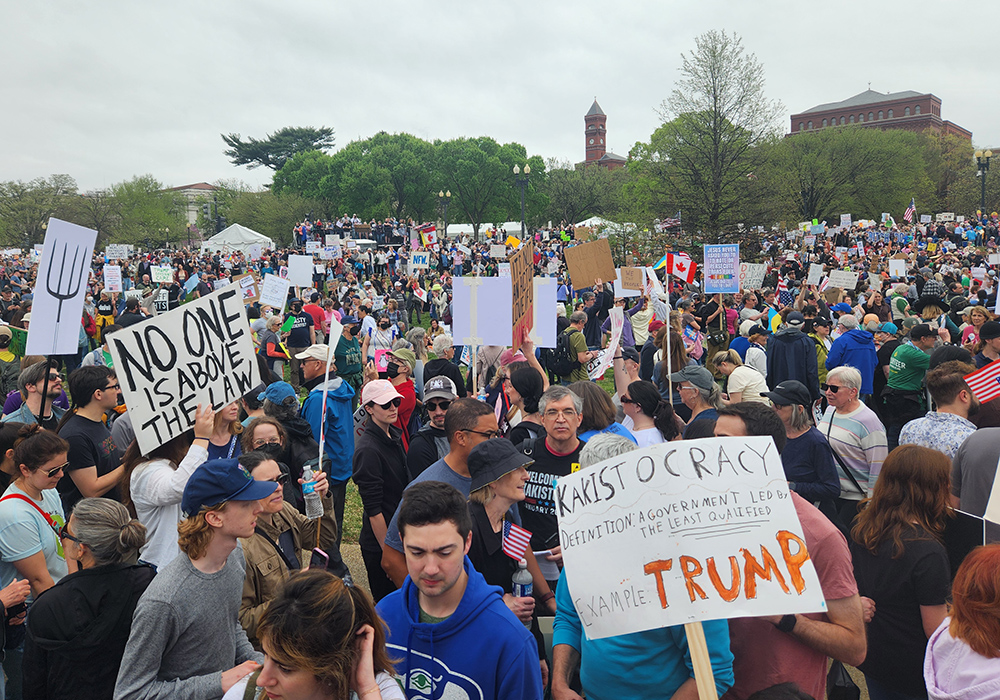Tens of thousands attended the April 5 "Hands Off!" demonstration in Washington, D.C. (GSR photo/Chris Herlinger)