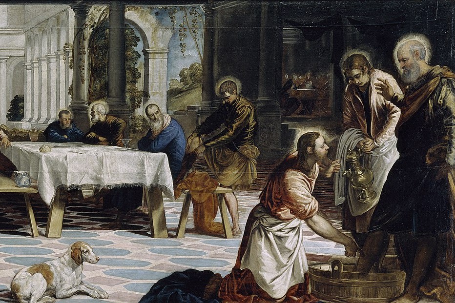 El lavatorio de los pies, óleo de Tintoretto El lavatorio de los pies (detalle), óleo de Tintoretto, 1548-1549. (Foto: Wikimedia Commons/obra de dominio público)