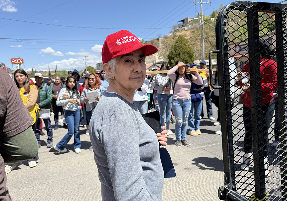 Sr. Maria Engracia Robles has been with the Kino Border Initiative in Nogales, Mexico, since its founding nearly 18 years ago. She was among those who honored migrants in a symbolic Via Crucis that the center organized April 5 in the border city. (Anita Snow)