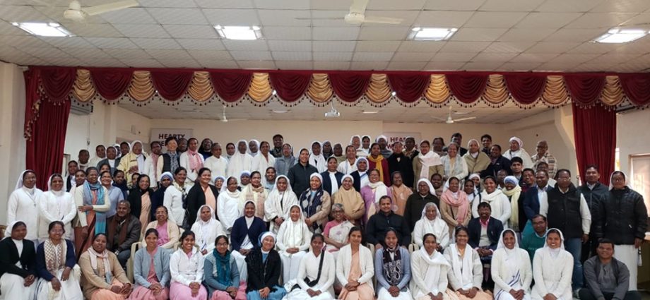 Catholic nuns of various congregations in India are pictured during a training event. The Conference of Women Religious in India has around 103,000 members (CWRI website)