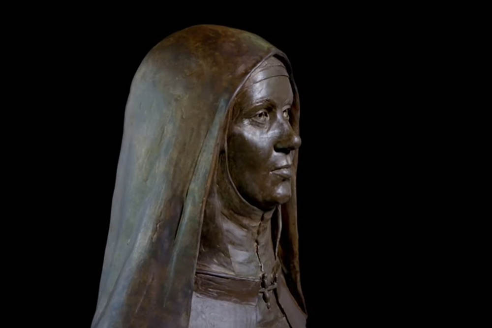 A recreation of St. Teresa of Ávila's face made by Australian professor Jennifer Mann, an expert in forensic medicine, as seen in a March 28, 2025, screenshot. Mann used advanced techniques and the description given in the writings of Mother Maria of St. Joseph, a contemporary of the saint. (OSV News/courtesy Order of Discalced Carmelites)