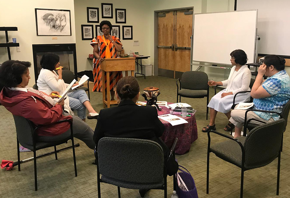 Sr. Anne Arabome is pictured with the women in formation for the Sisters of Social Service in Encino, California. (Courtesy of Anne Arabome)